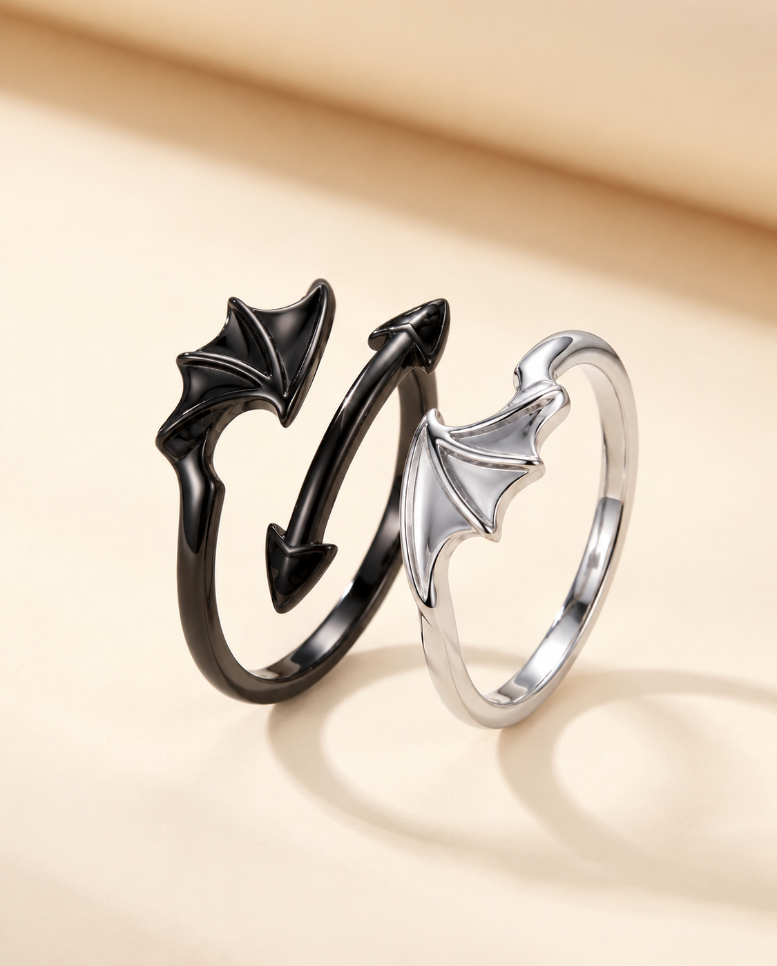 Angel & Demon Wings Ring Set — His & Hers