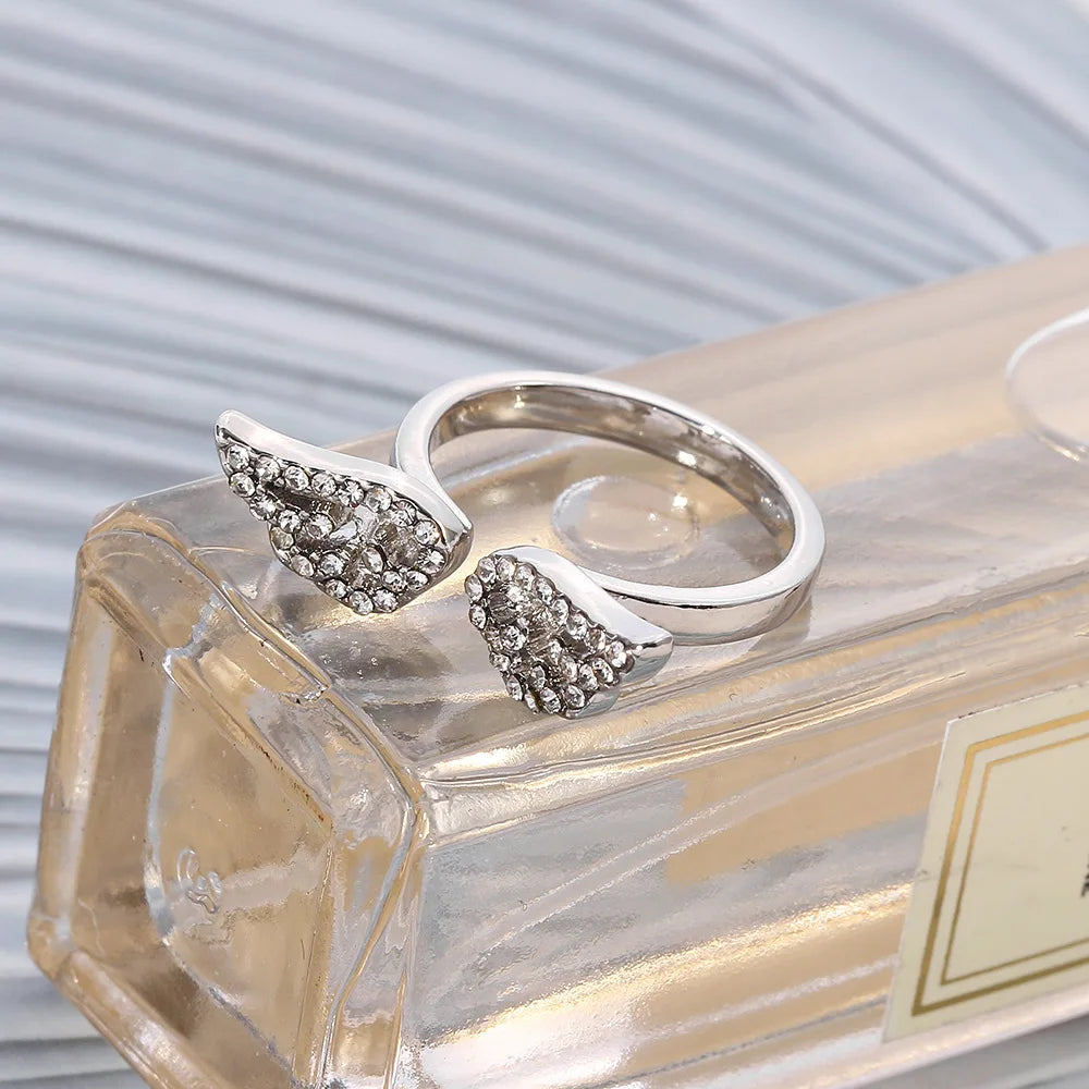 Angel Wing Crystal Ring — adjustable angel wing ring with crystals (3)