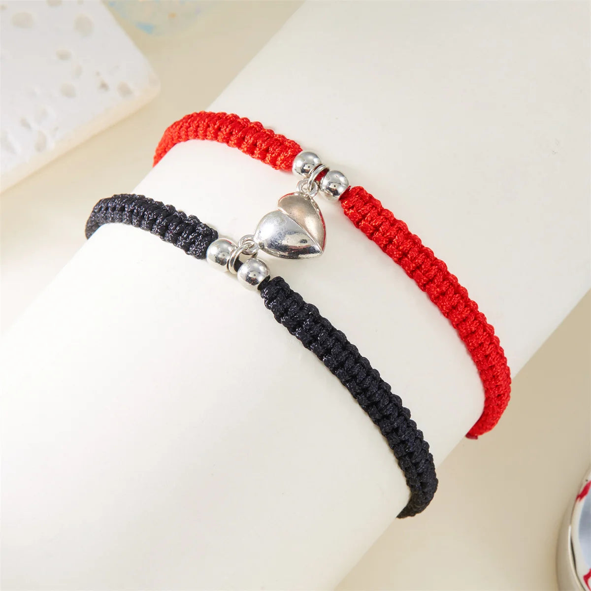 Magnetic Heart Bracelets set of 2 — matching couple bracelets with magnetic hearts (6)
