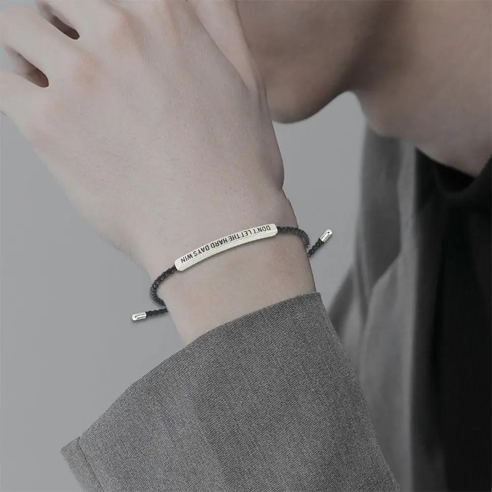Don't Let The Hard Days Win bracelet — engraved encouragement bracelet with message card (3)