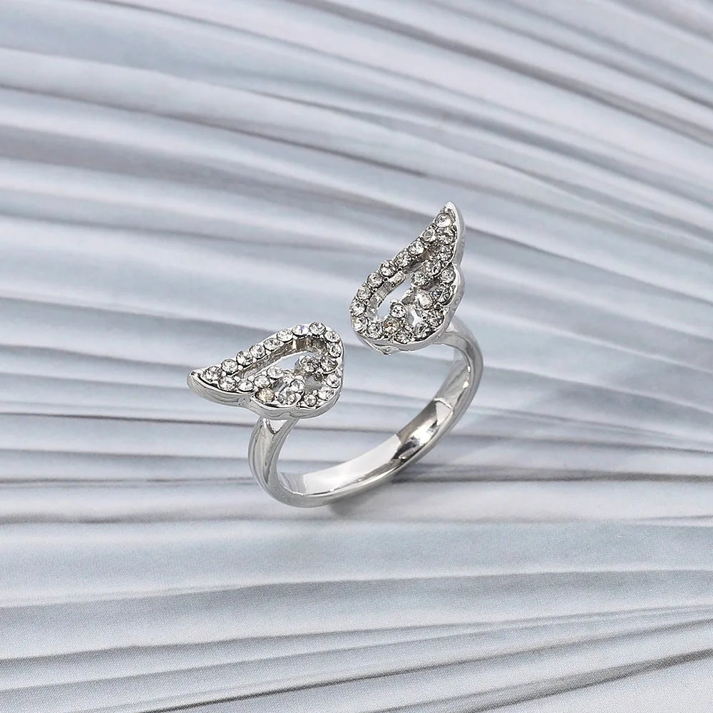 Angel Wing Crystal Ring — adjustable angel wing ring with crystals (4)