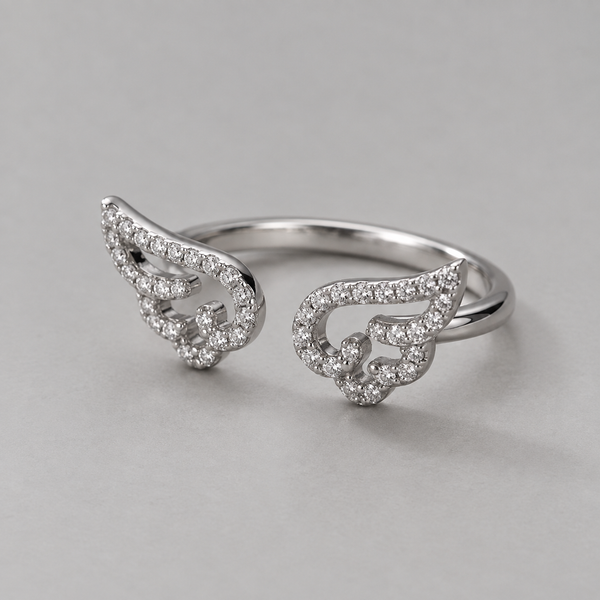 Angel Wing Crystal Ring