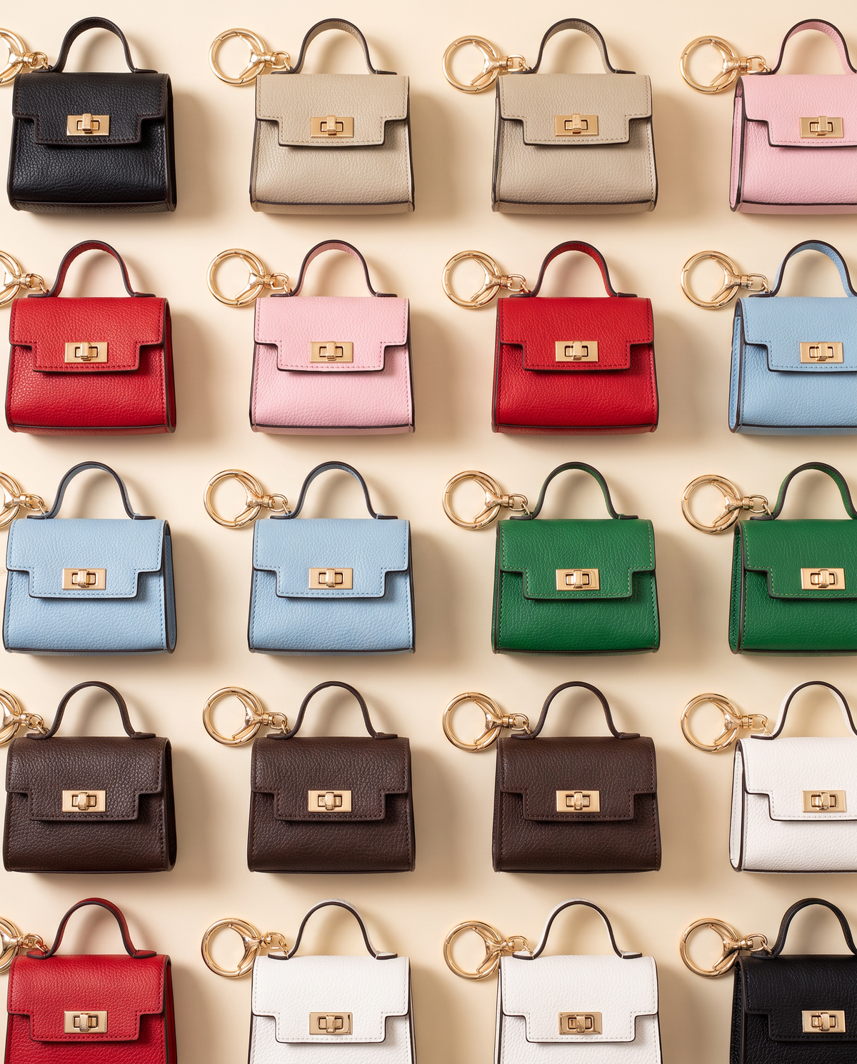 Mini bag charm in many colors