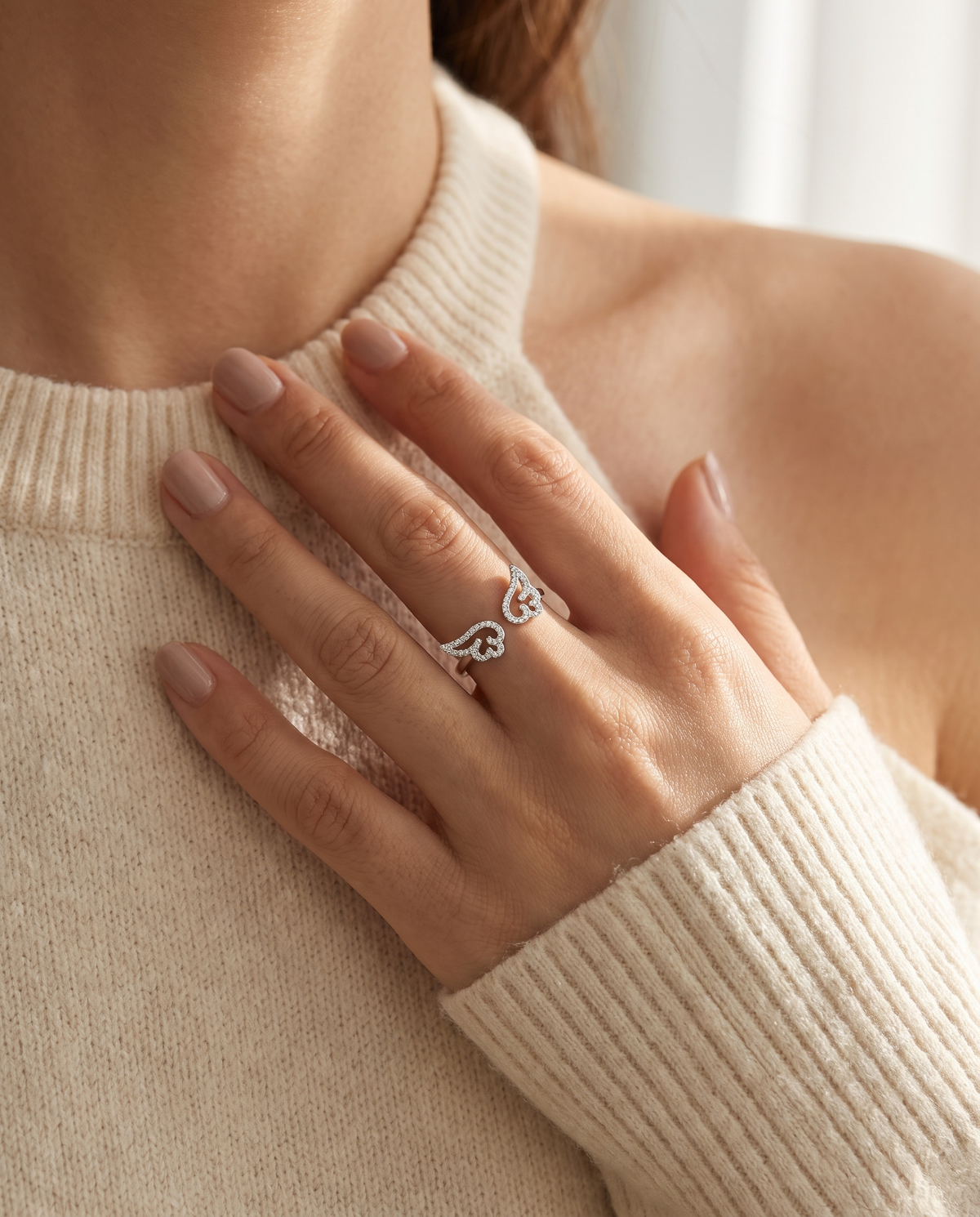 Angel Wing Crystal Ring